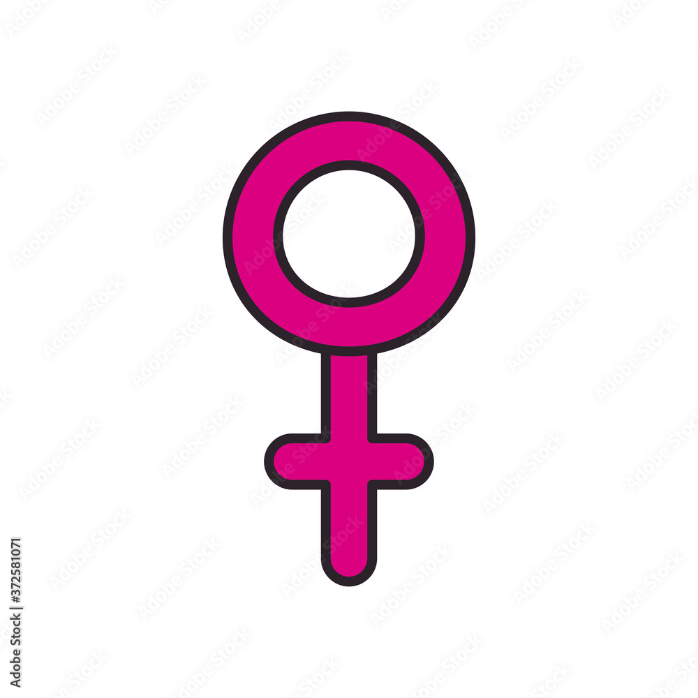 female gender line and fill style icon vector design female gender line and fill style icon vector design