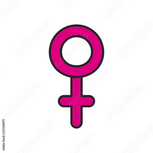 female gender line and fill style icon vector design