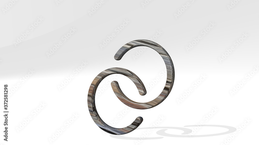 HYPERLINK CIRCLE 3D icon standing on the floor, 3D illustration for chain and concept