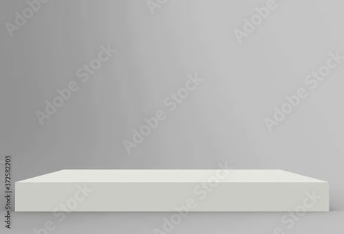 Wallpaper Mural 3d pedestal white cube podium minimal studio background. Abstract 3d geometric shape object illustration  Torontodigital.ca