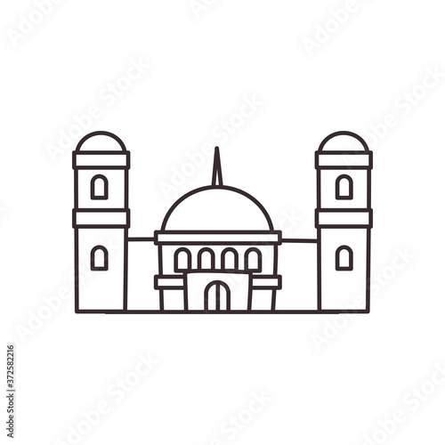 Turkish mosque line style icon vector design