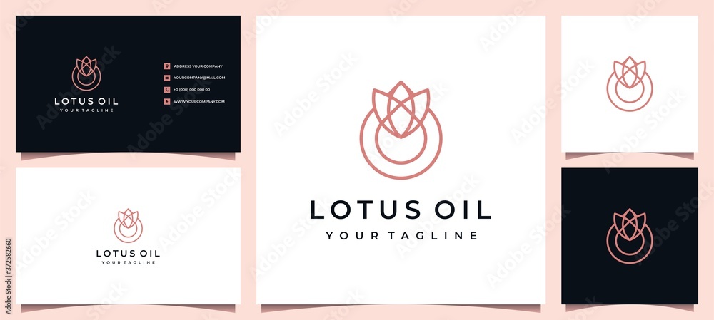 lotus logo for spa salon skincare and beauty product