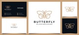 butterfly logo for spa salon skincare and beauty product