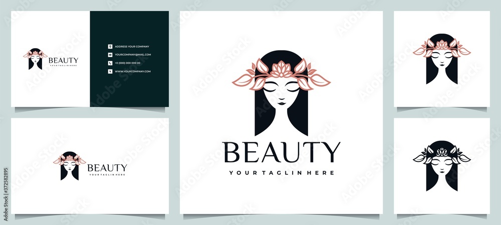 women logo for spa salon skincare and beauty product