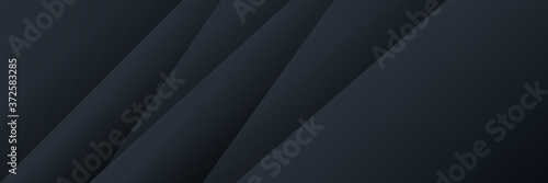 Dark black neutral background for wide banner with light layered stripe 