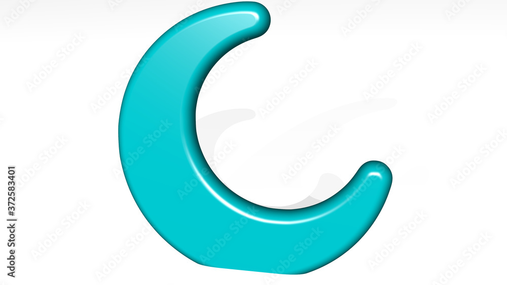 MOON 3D icon casting shadow, 3D illustration for background and night MOON 3D icon casting shadow, 3D illustration for background and night
