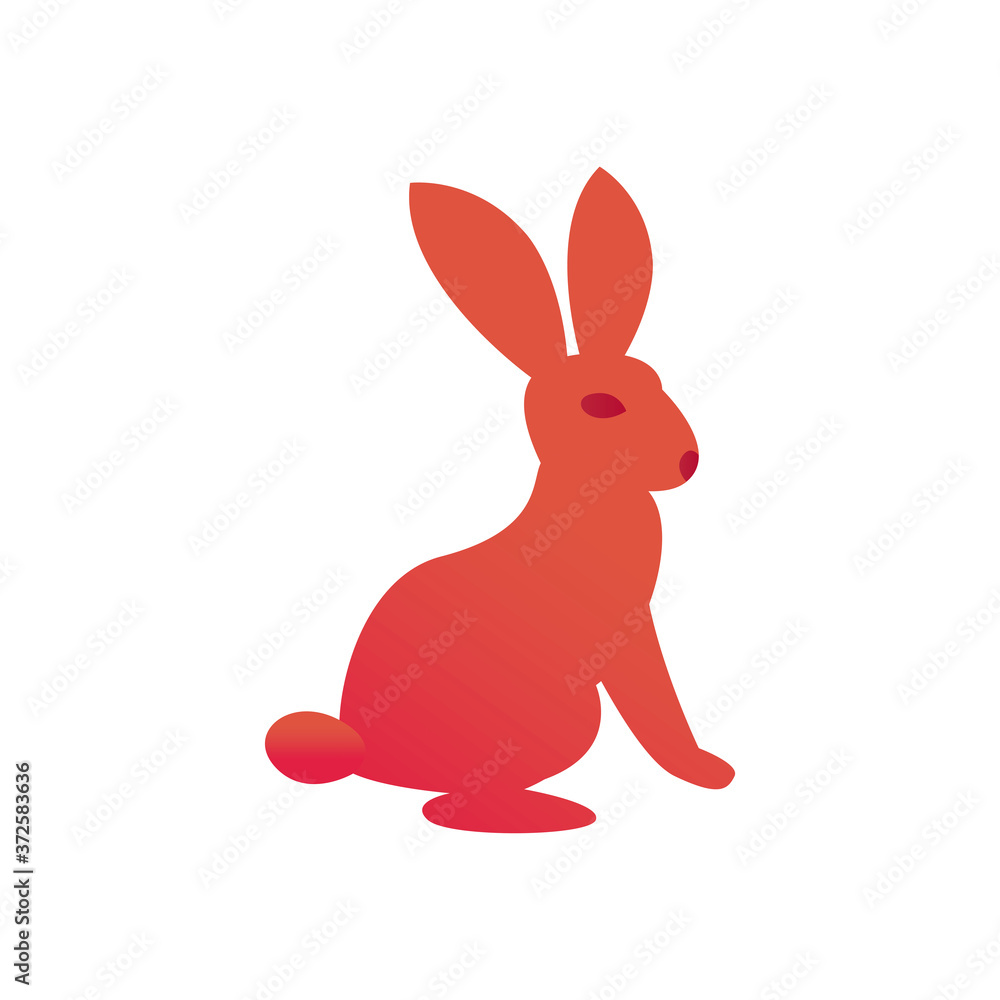 Obraz premium Cute rabbit gradient style icon vector design