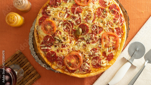 pizza with salami