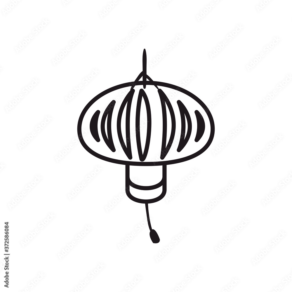Obraz premium chinese lantern line style icon vector design