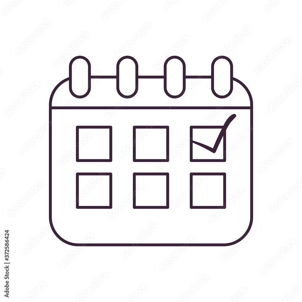 calendar with check mark line style icon vector design calendar with check mark line style icon vector design
