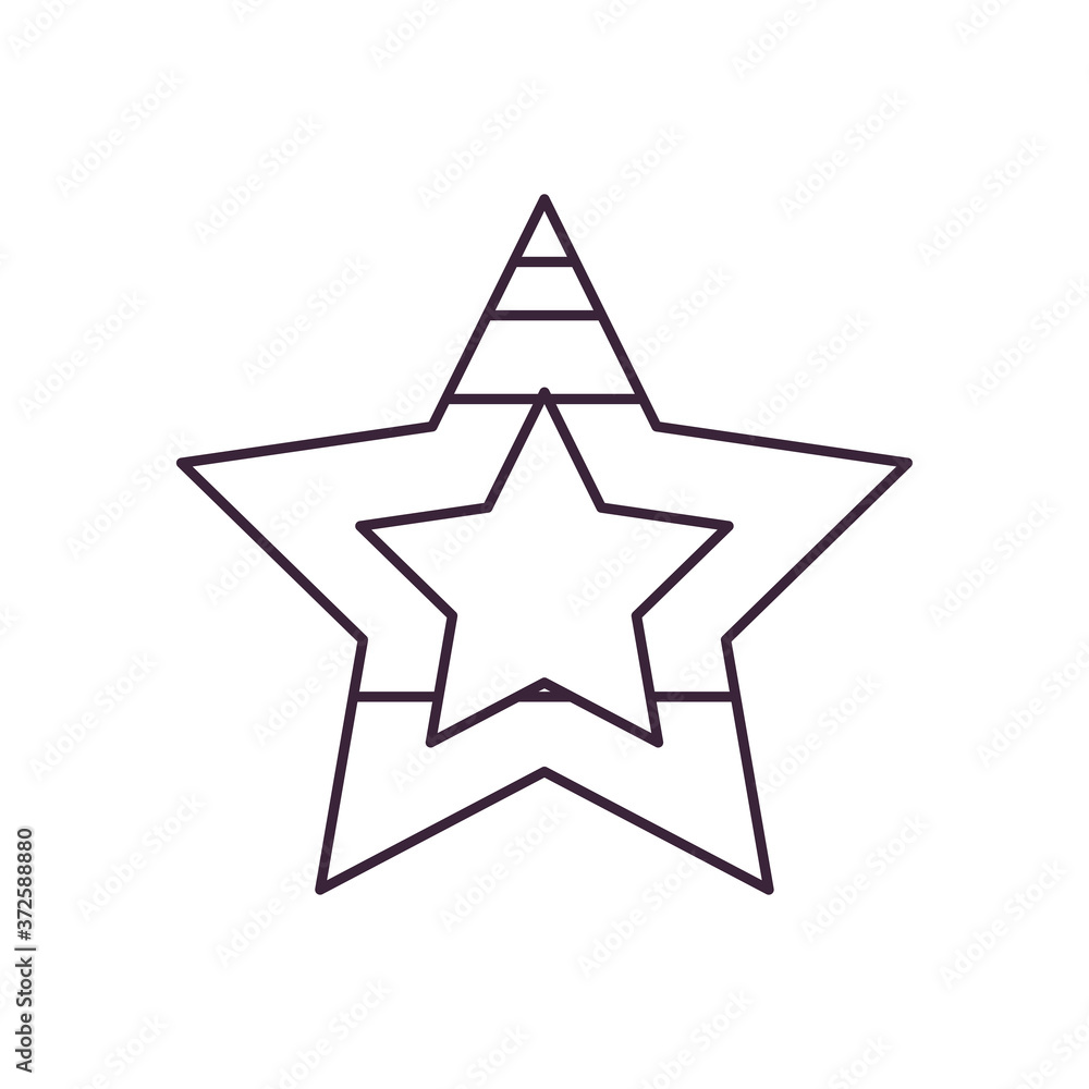 usa flag star shaped line style icon vector design usa flag star shaped line style icon vector design