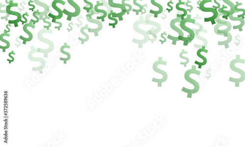 Green dollar icons flying currency vector 