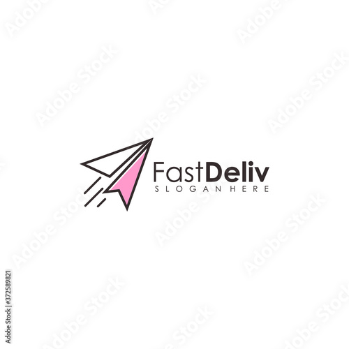 abstract paper plane for delivery icon logo design