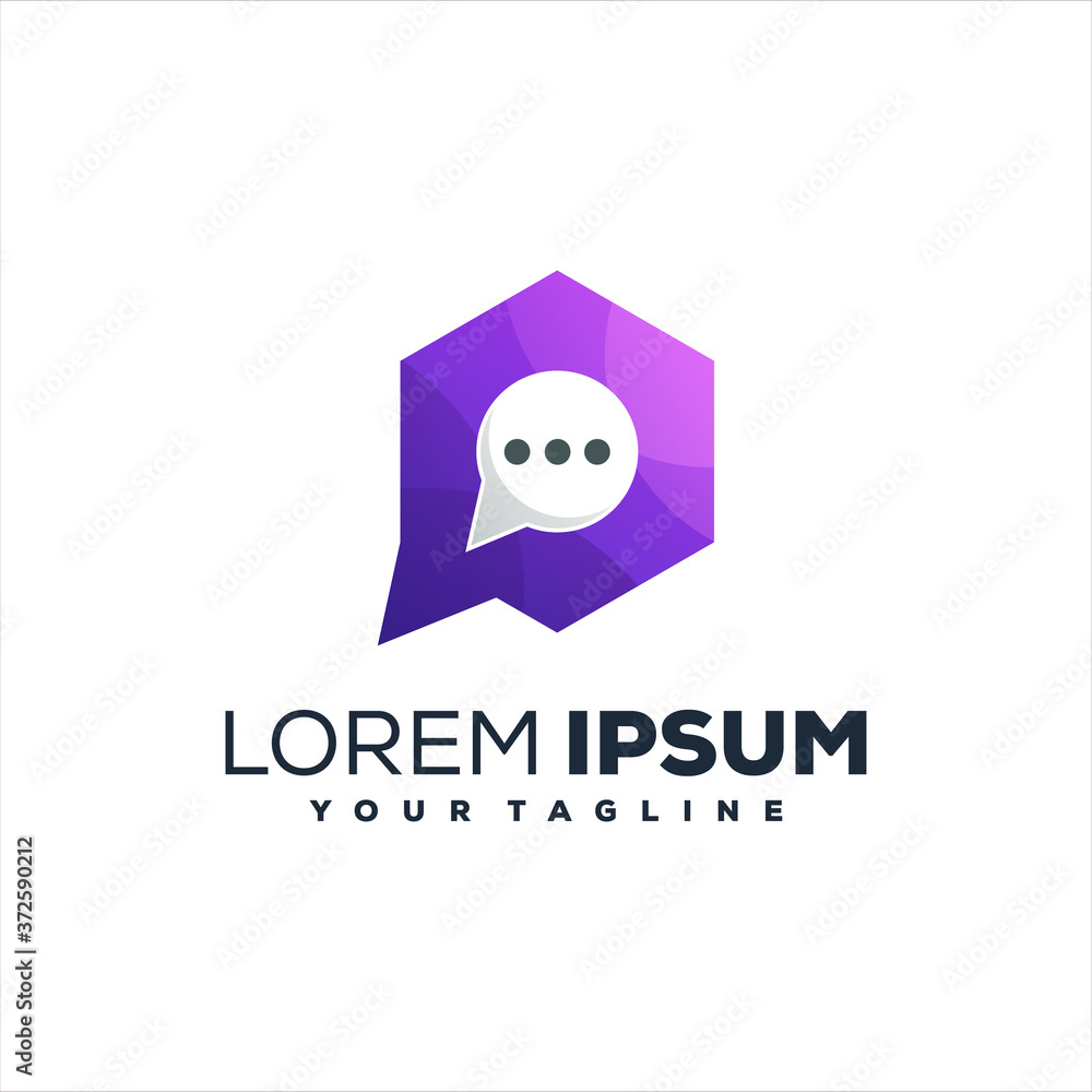 chat media gradient logo design chat media gradient logo design