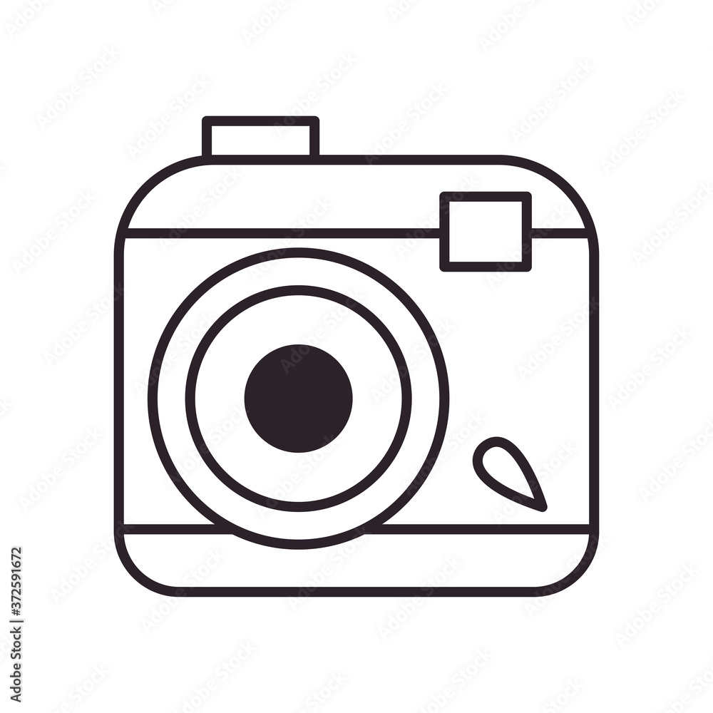 retro instant camera line style icon vector design retro instant camera line style icon vector design