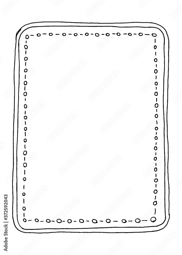 Hand-drawn black and white frame in doodle power. Hand-drawn black and white frame in doodle power.