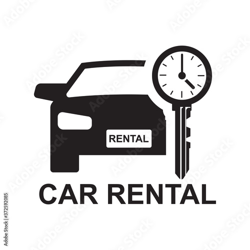 Car rental icon isolated on white background vector illustration.