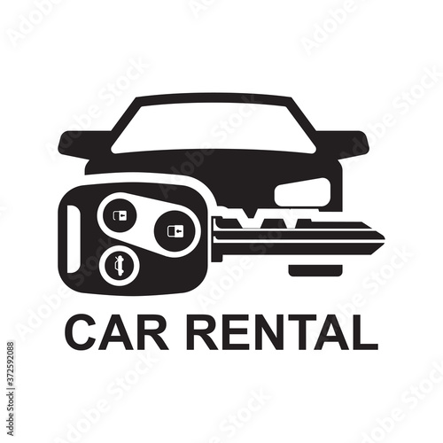 Car rental icon isolated on white background vector illustration.