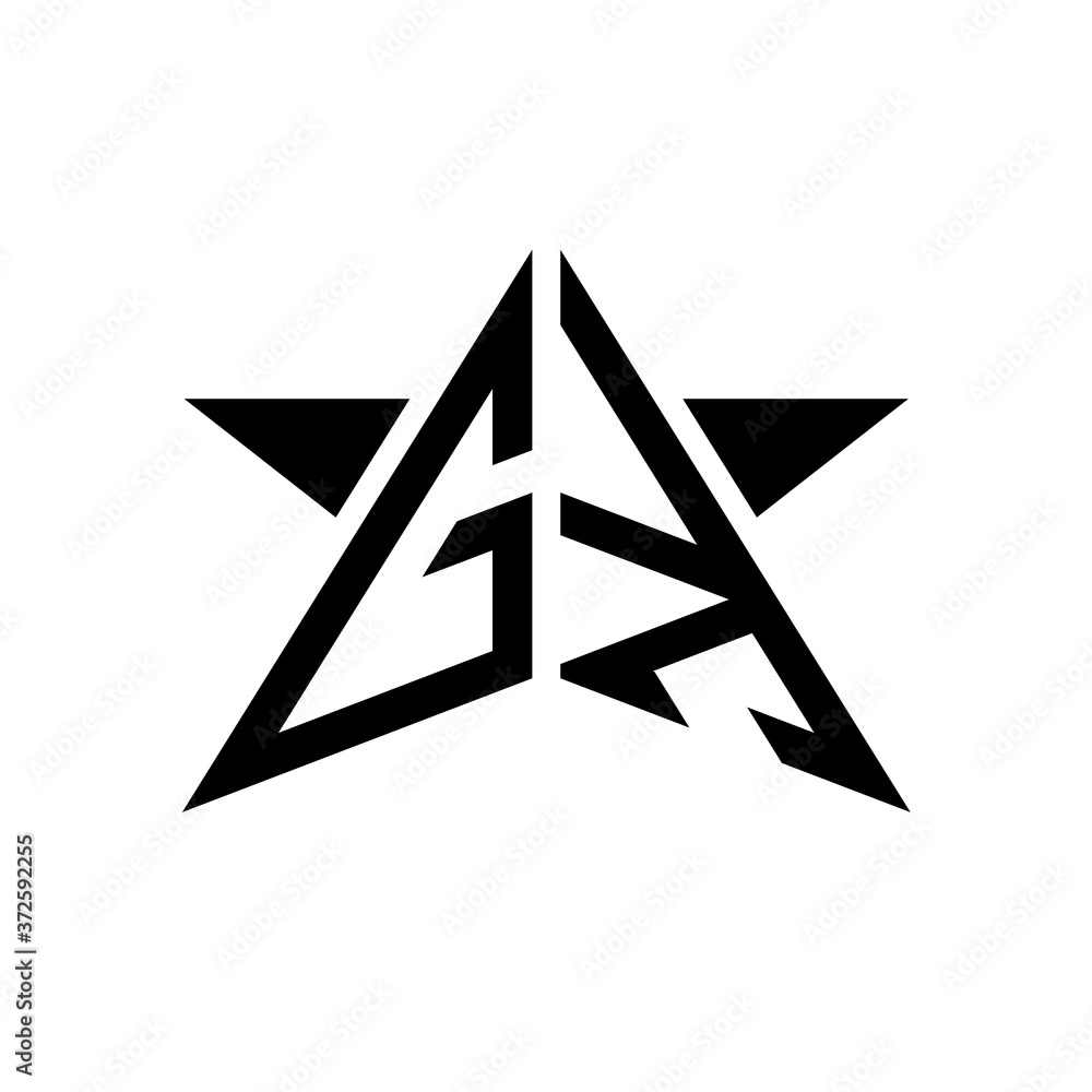 Initial Star Monogram Logo GK Initial Star Monogram Logo GK