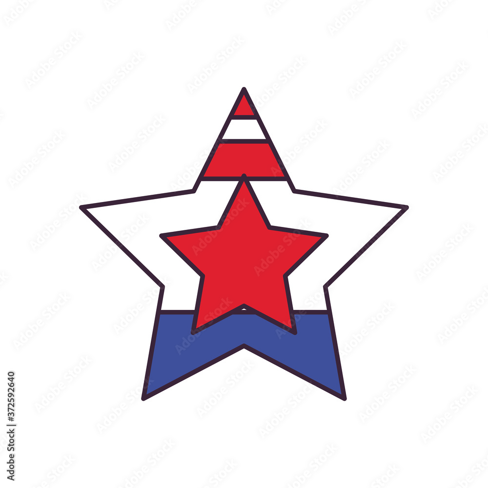 usa flag star shaped line and fill style icon vector design usa flag star shaped line and fill style icon vector design