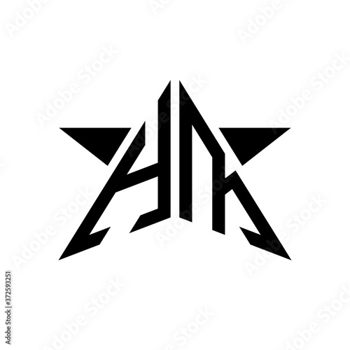 Initial Star Monogram Logo HM