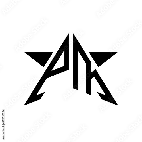 Initial Star Monogram Logo PM