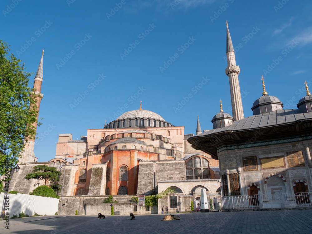 looking towards the east side of hagia sophia mosque in istanbul