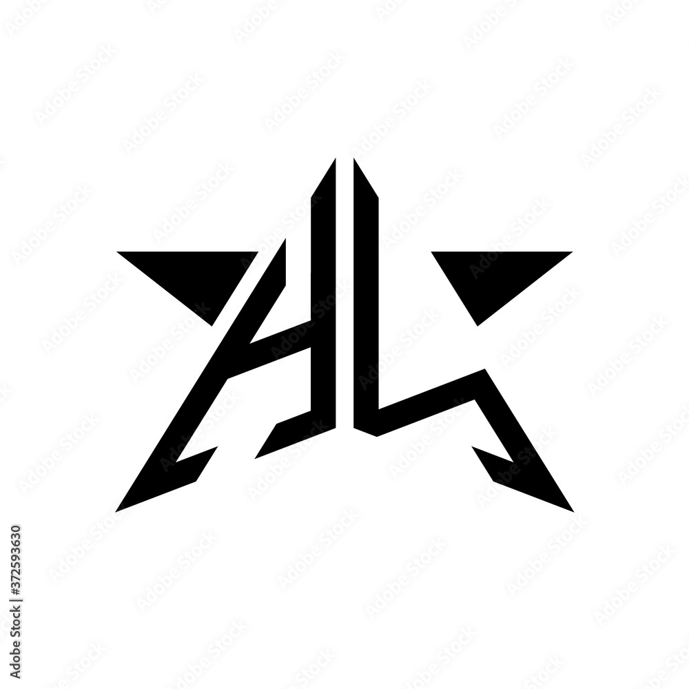 Initial Star Monogram Logo HN Initial Star Monogram Logo HN