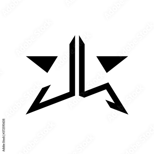 Initial Star Monogram Logo JN