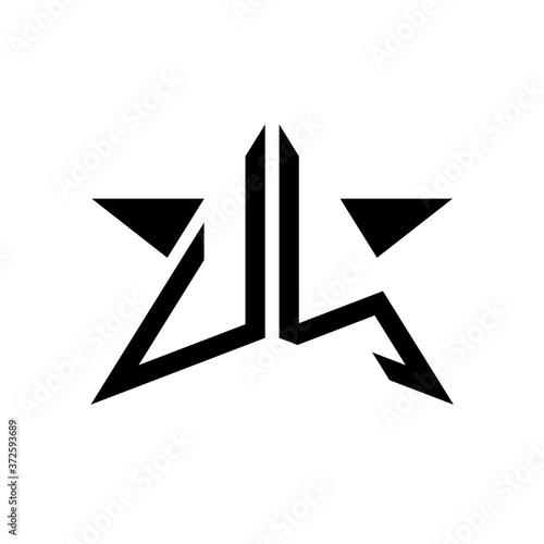 Initial Star Monogram Logo UN