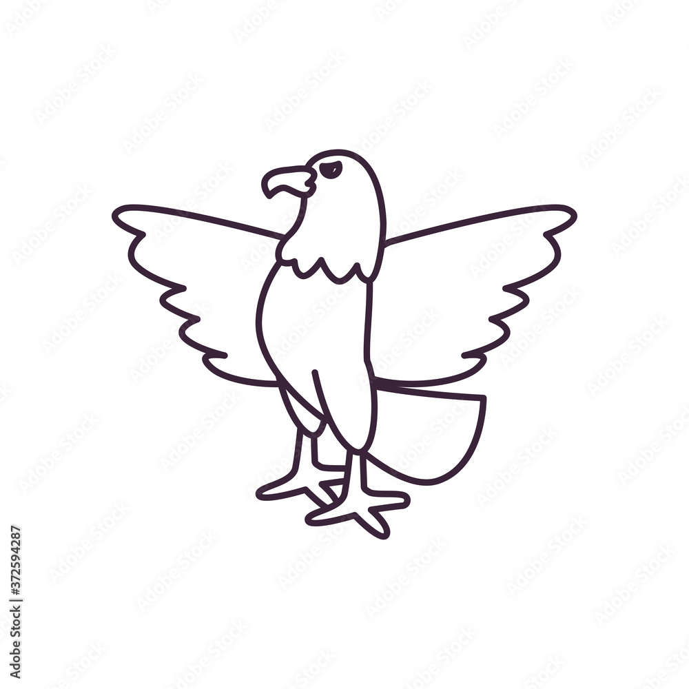 eagle bird line style icon vector design eagle bird line style icon vector design