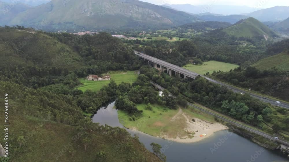 Asturias. Beach of San Antolin in Llanes,Spain. Aerial Drone Footage Asturias. Beach of San Antolin in Llanes,Spain. Aerial Drone Footage