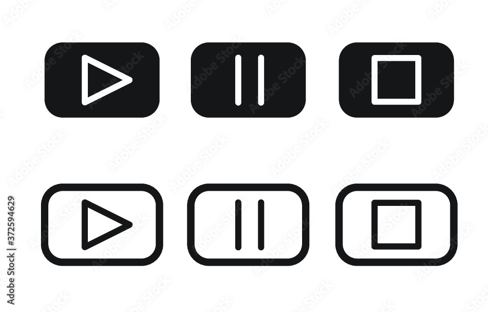 Media Player Buttons Set | Play Button | Pause Button | Stop Button | Audio Visual Buttons Media Player Buttons Set | Play Button | Pause Button | Stop Button | Audio Visual Buttons