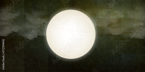 月見　十五夜　水彩　背景