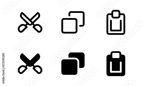 Fotografie, Obraz Cut, copy and paste icon. Outline and glyph style