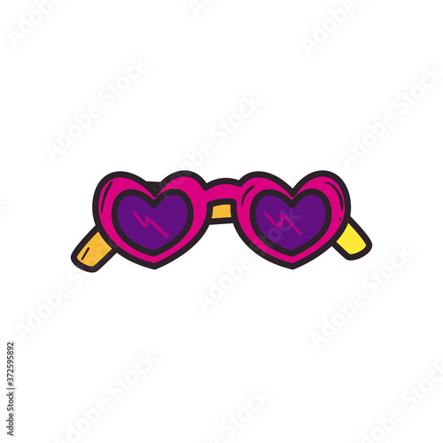 hearts glasses line and fill style icon vector design