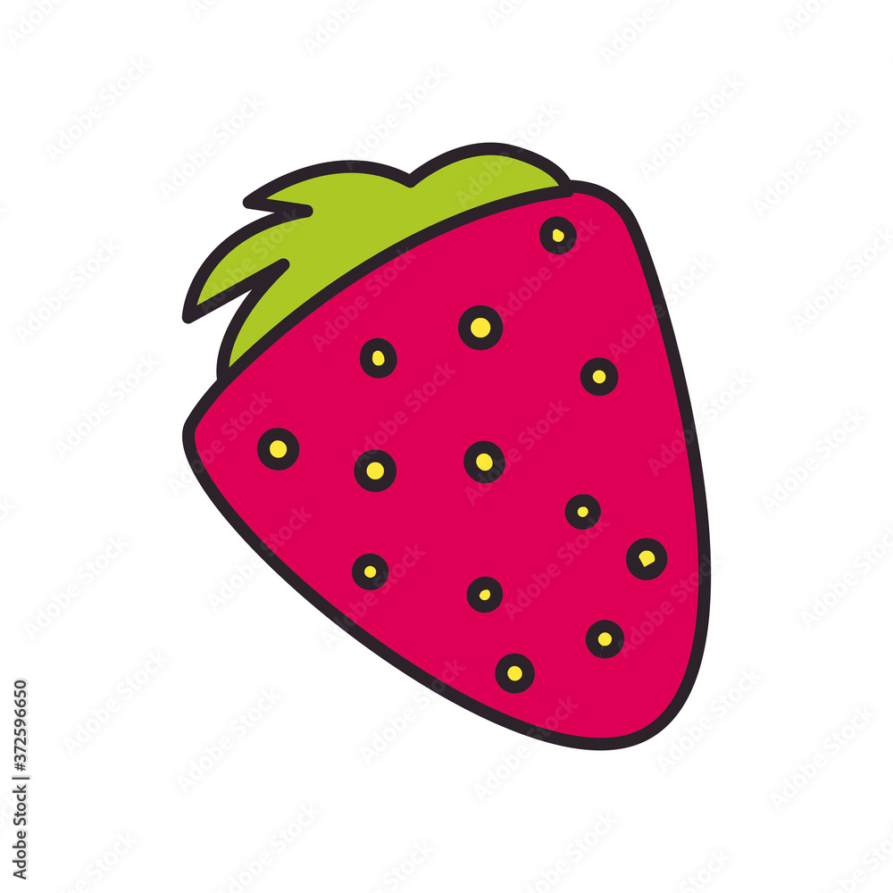 strawberry line and fill style icon vector design strawberry line and fill style icon vector design