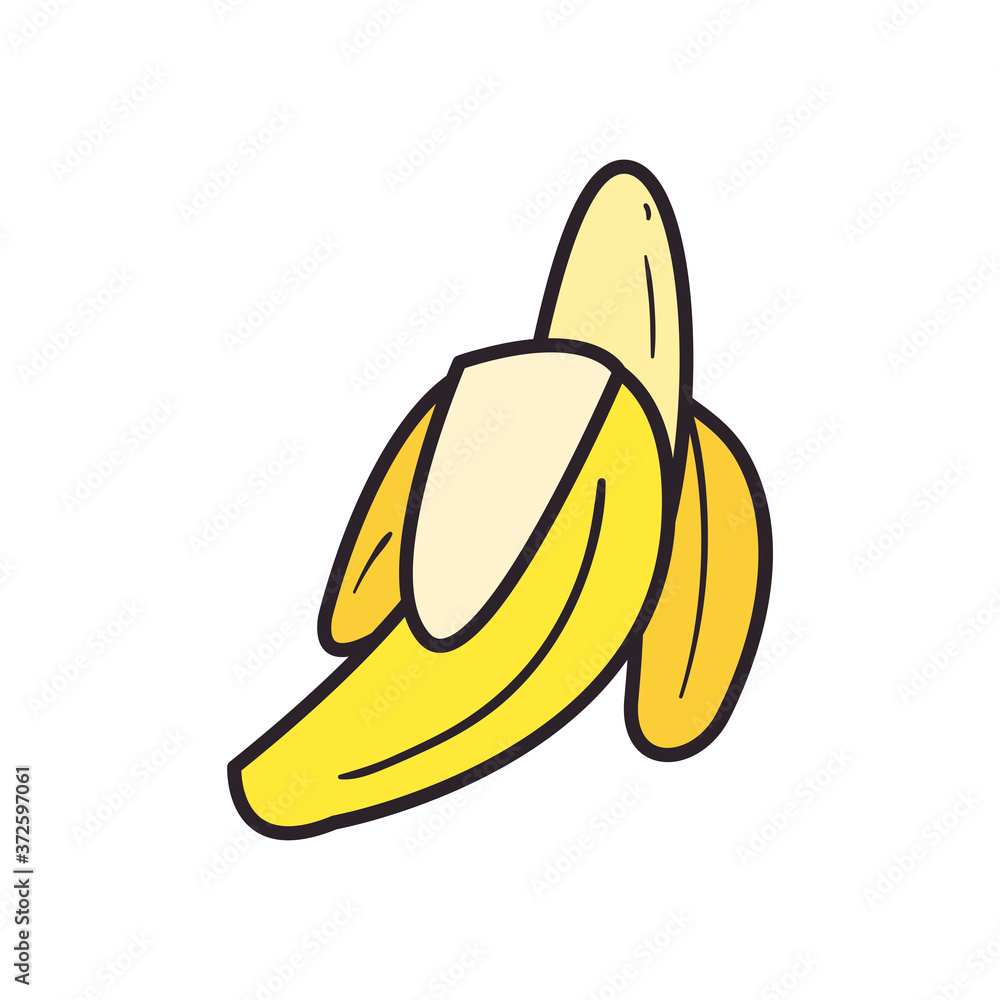banana line and fill style icon vector design banana line and fill style icon vector design