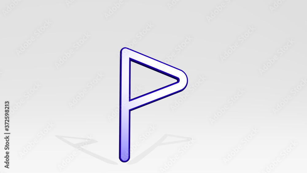 FLAG TRIANGLE 3D icon casting shadow, 3D illustration for background and country FLAG TRIANGLE 3D icon casting shadow, 3D illustration for background and country