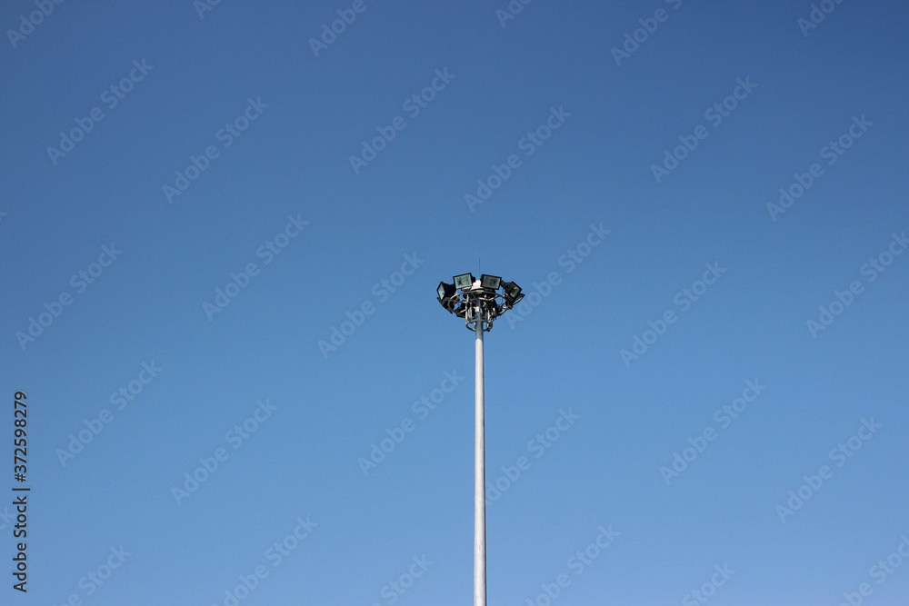 Large and tall spotlights are used for sports fields.
Large and tall spotlights are used for sports fields.