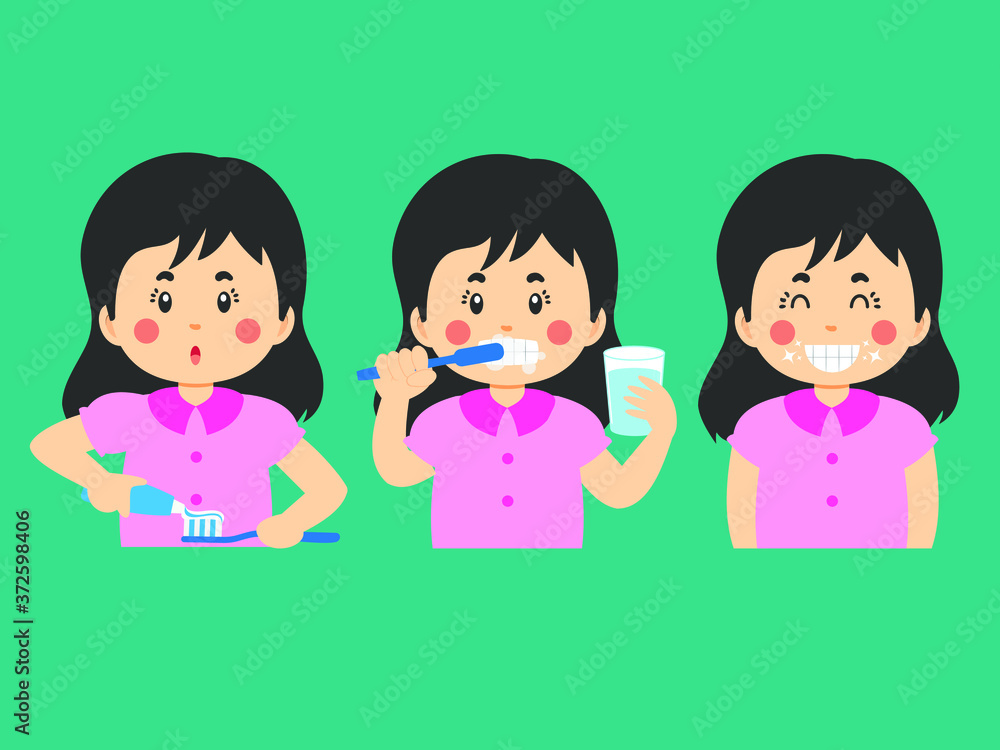 Brushing Teeth Activities Cartoon Vector Brushing Teeth Activities Cartoon Vector