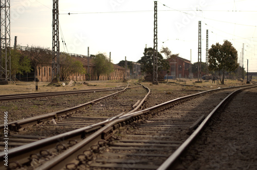 railroad tracks in the distance