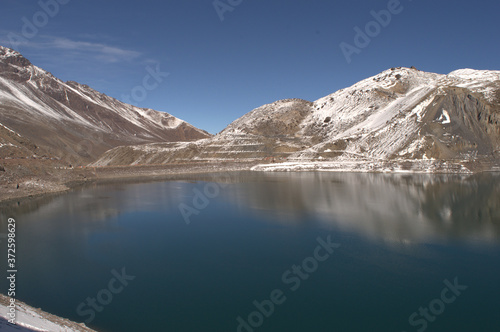mountain lake in winter