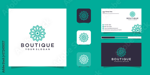 Luxury ornament Minimalist elegant floral rose with line art style. logos can be used for beauty, cosmetics, yoga and spa. logo and business card