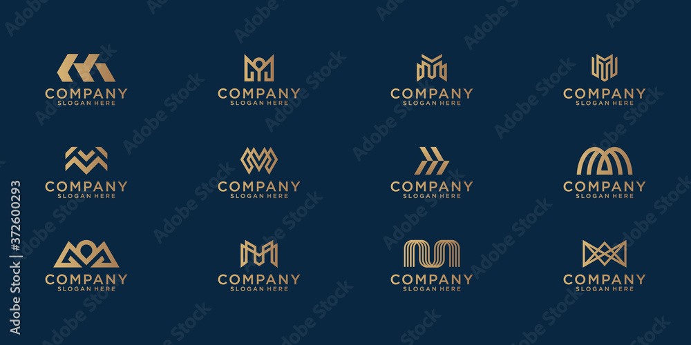 Golden set of creative designs for luxury, elegant business Golden set of creative designs for luxury, elegant business