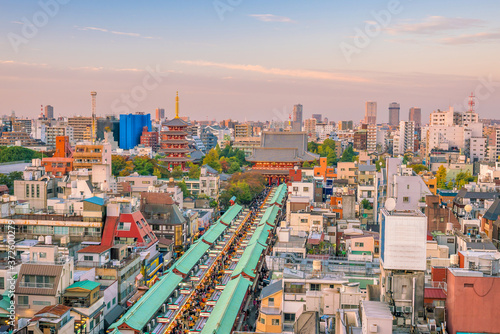 Top view of Asakusa area in Tokyo Japan © f11photo