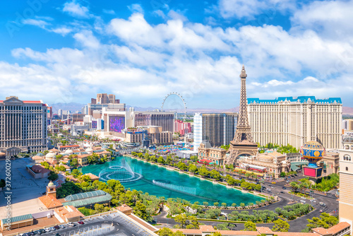 Aerial view of Las Vegas strip in Nevada