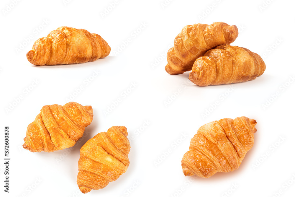 Set of croissant isolated on white background Set of croissant isolated on white background