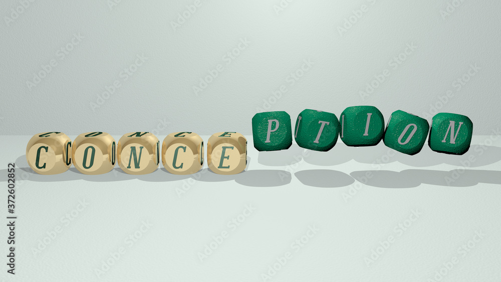 conception dancing cubic letters, 3D illustration for background and design conception dancing cubic letters, 3D illustration for background and design