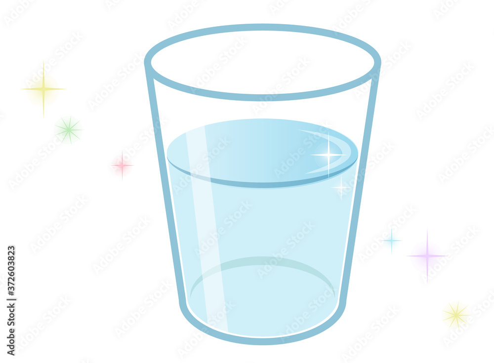 コップ一杯のお水 キラキラ綺麗なイメージ Stock Vector Adobe Stock